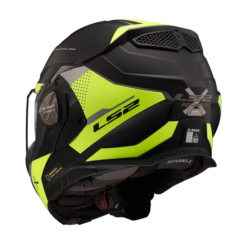 LS2 FF901 Advant X Oblivion hátrahajtható állú bukósisak fekete-fluo sárga