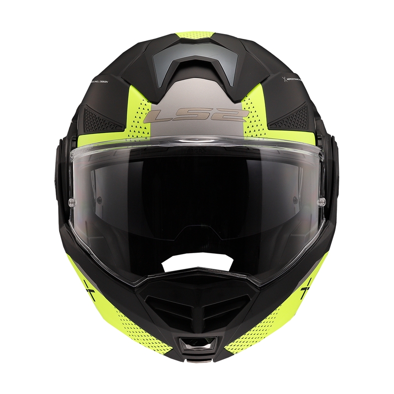 LS2 FF901 Advant X Oblivion hátrahajtható állú bukósisak fekete-fluo sárga