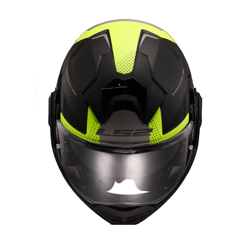 LS2 FF901 Advant X Oblivion hátrahajtható állú bukósisak fekete-fluo sárga