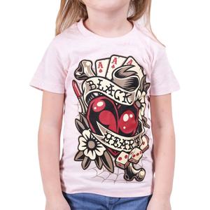 Black Heart Rockabilly Heart gyerek póló rózsaszín