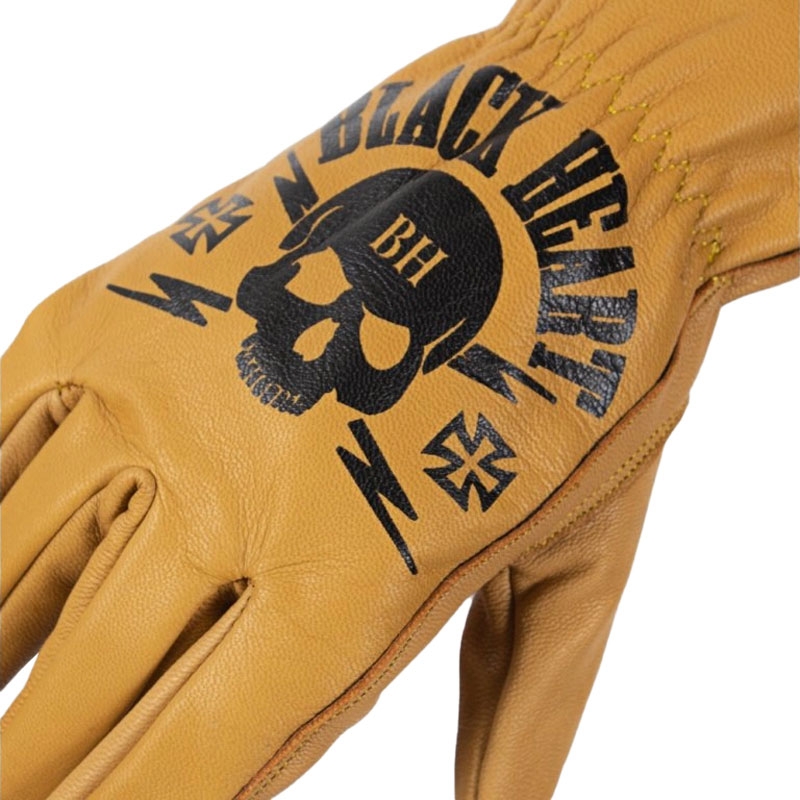 Black Heart Skull Gloves chopper kesztyű barna