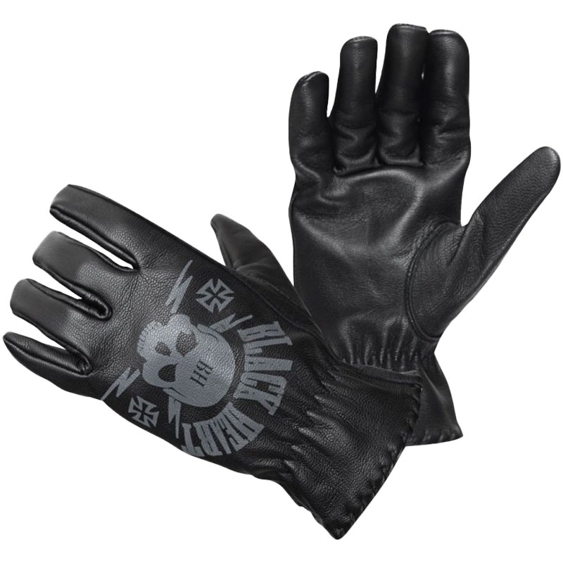 Black Heart Skull Gloves chopper kesztyű fekete