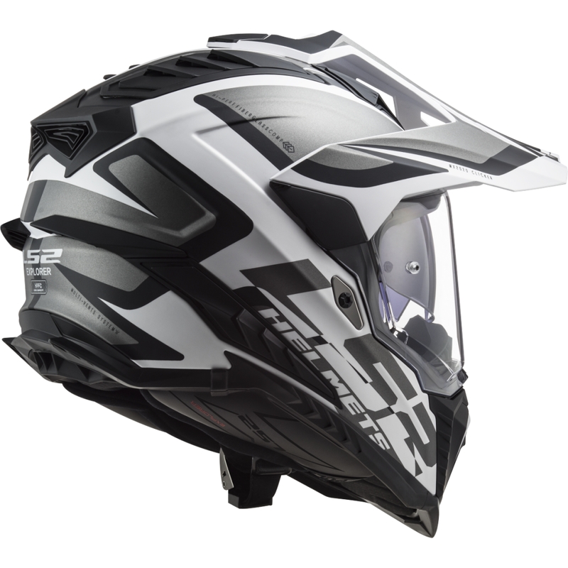 LS2 MX701 Explorer Alter enduro bukósisak matt fekete-fehér