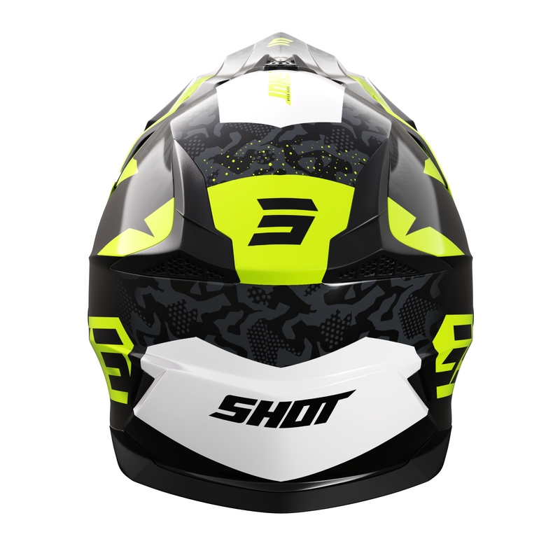 Shot Pulse Airfit gyerek motokrossz sisak fényes fekete-fehér-fluo sárga kiárusítás