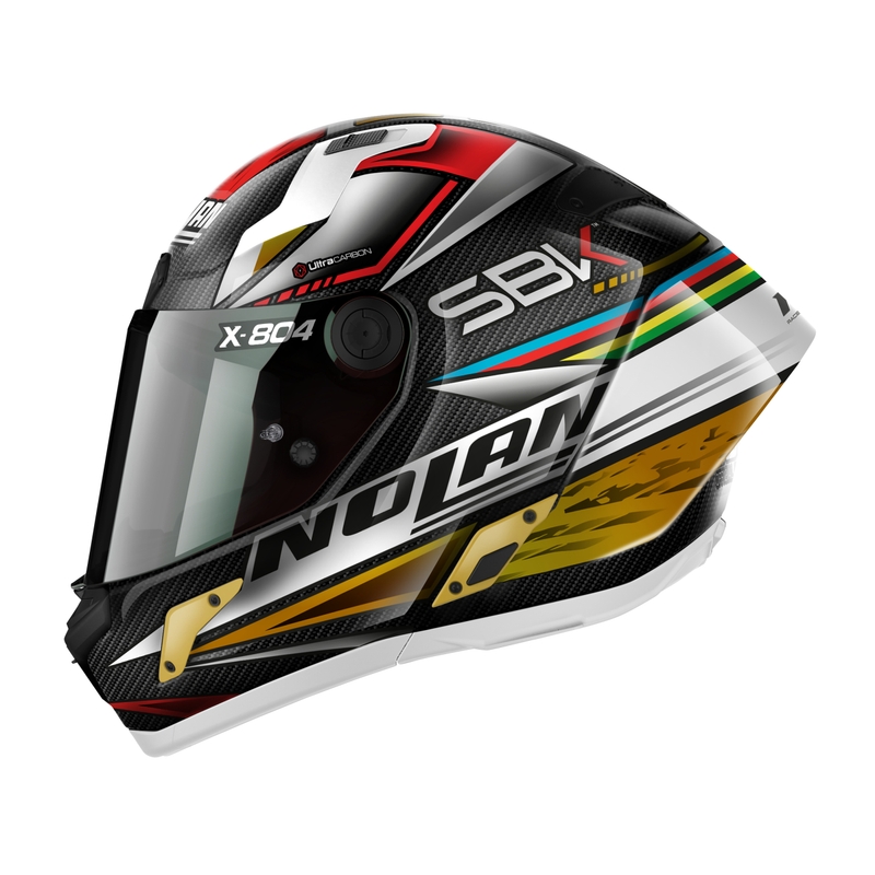Nolan X-804 RS Ultra Carbon SBK zárt bukósisak fekete-piros-arany