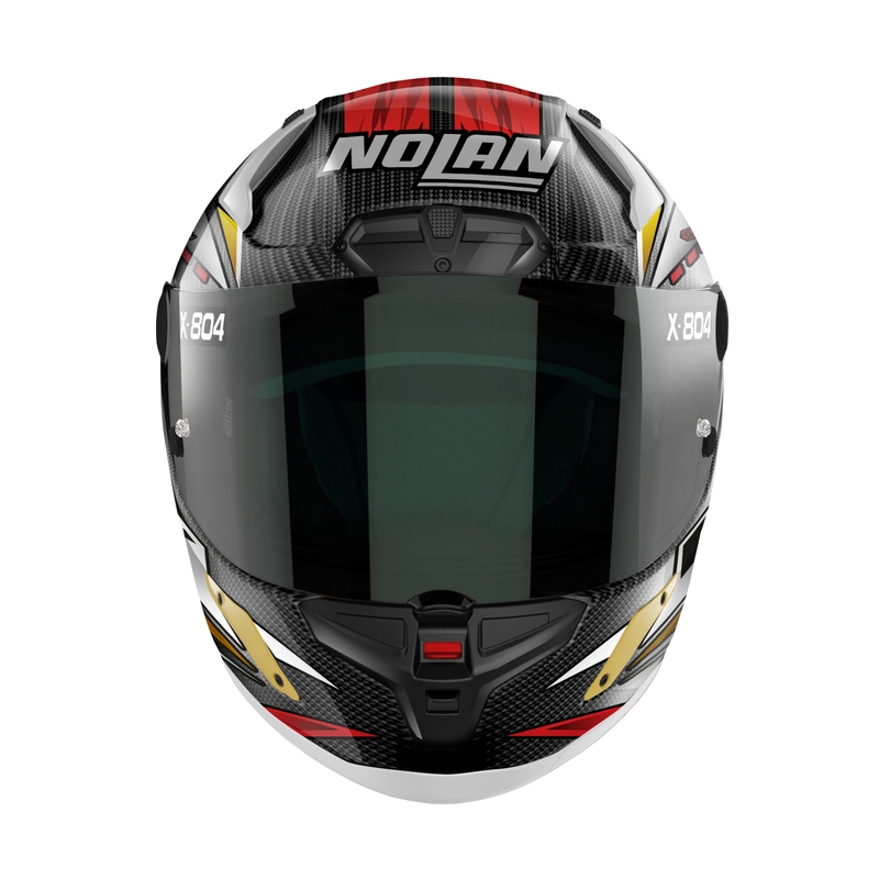 Nolan X-804 RS Ultra Carbon SBK zárt bukósisak fekete-piros-arany