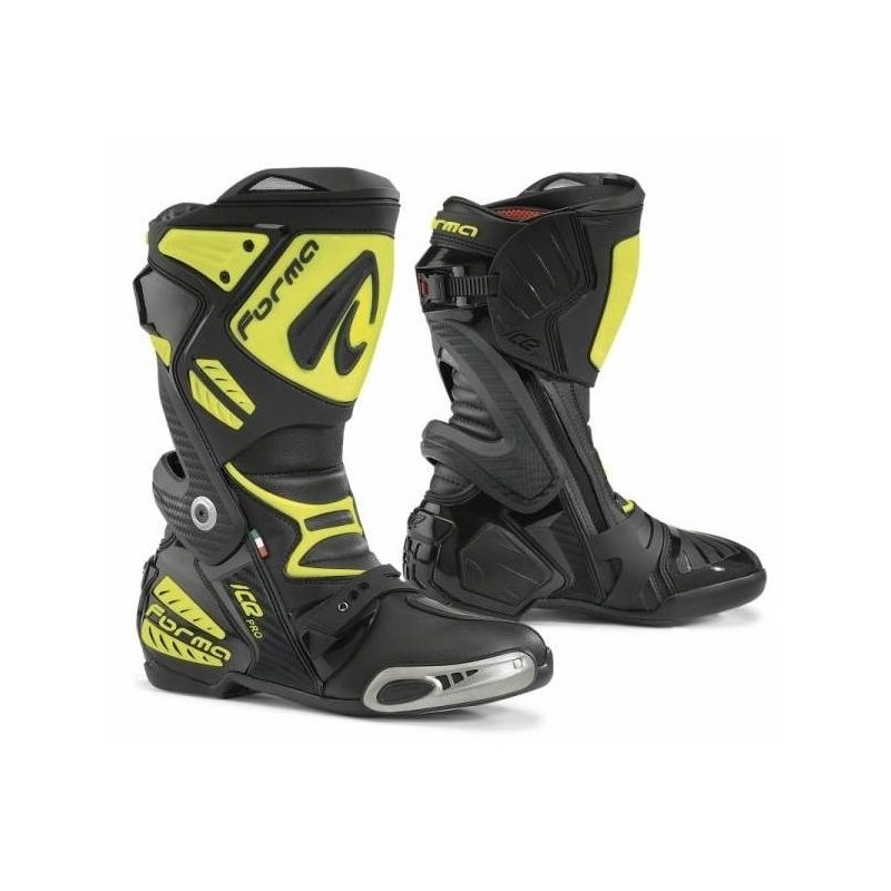 Motorkerékpár cipő Forma Ice Pro fekete-fluo sárga akció kiárusítás