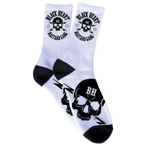 Ponožky Black Heart Bastard Skull bílé