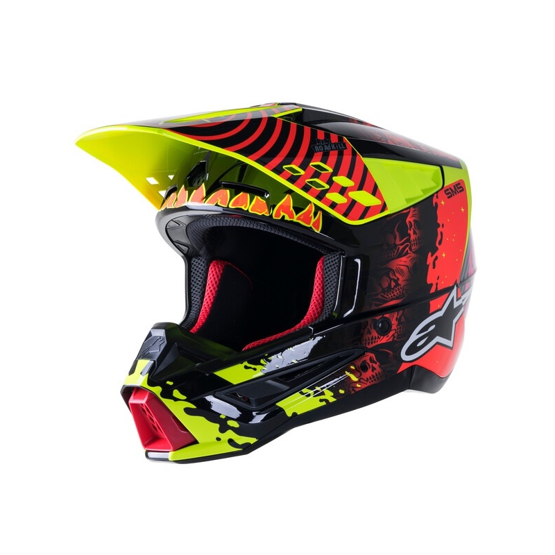 Alpinestars S-M5 Solar Flare motokrossz bukósisak fluo sárga-fluo piros-fekete