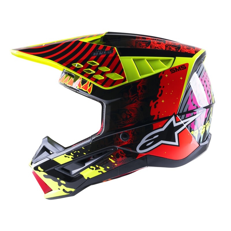 Alpinestars S-M5 Solar Flare motokrossz bukósisak fluo sárga-fluo piros-fekete