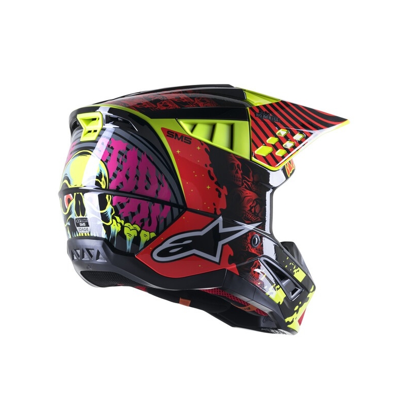 Alpinestars S-M5 Solar Flare motokrossz bukósisak fluo sárga-fluo piros-fekete