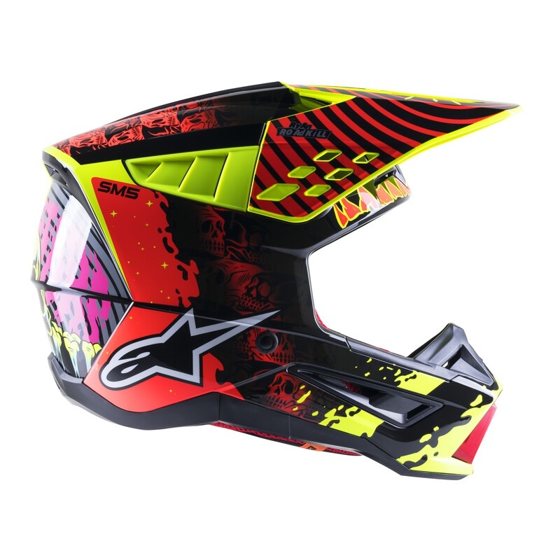 Alpinestars S-M5 Solar Flare motokrossz bukósisak fluo sárga-fluo piros-fekete