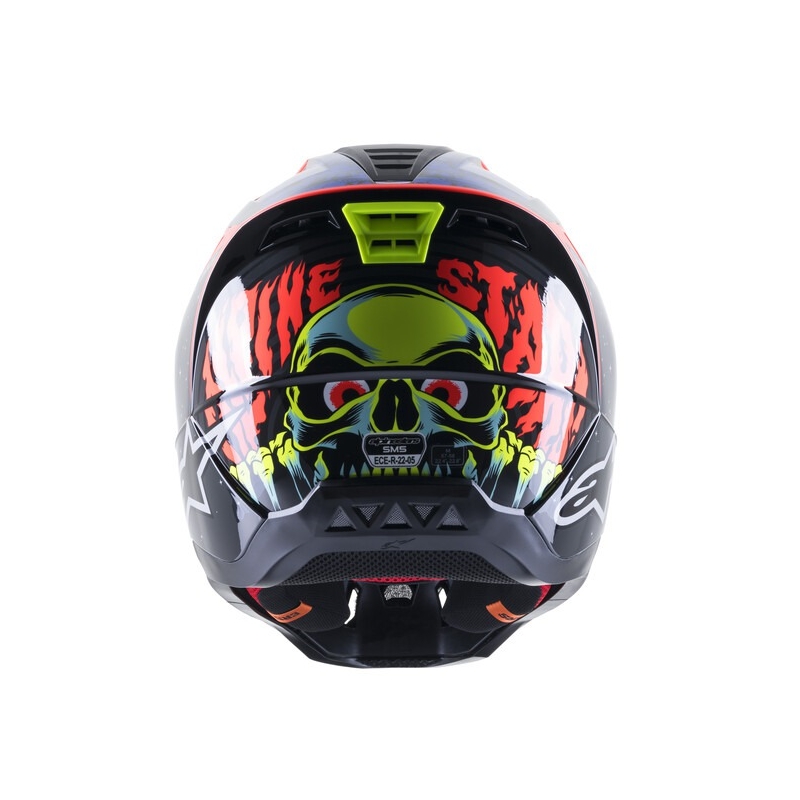 Alpinestars S-M5 Solar Flare motokrossz bukósisak fekete-kék-fluo piros-fluo sárga kiárusítás