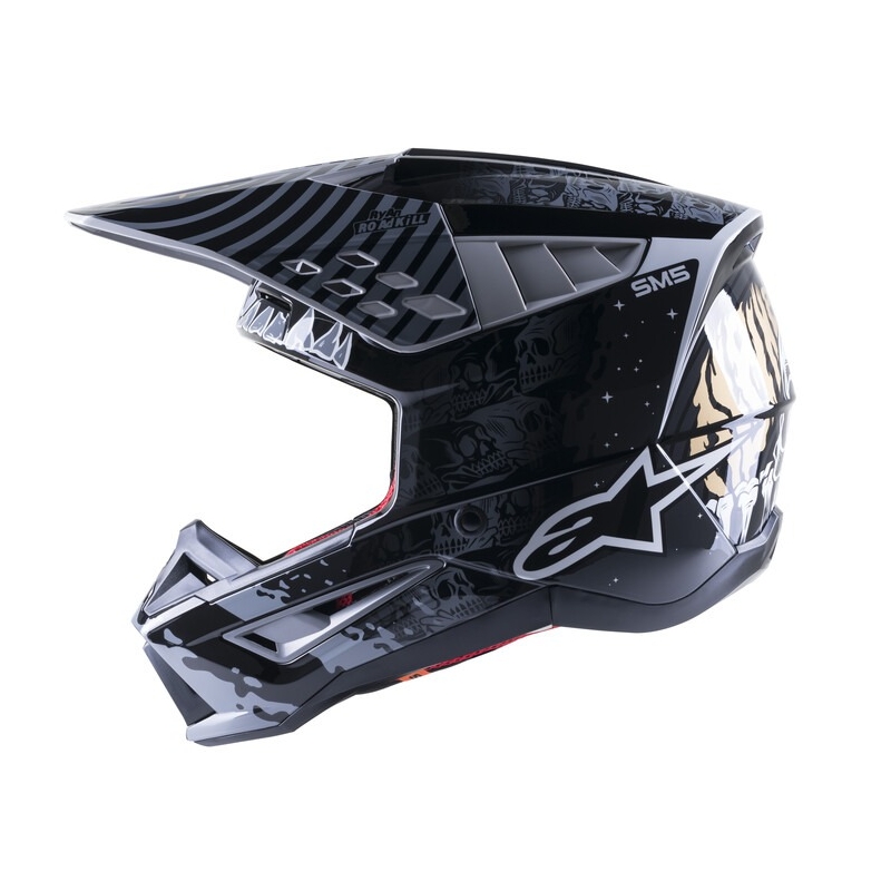 Alpinestars S-M5 Solar Flare motokrossz bukósisak fekete-szürke kiárusítás