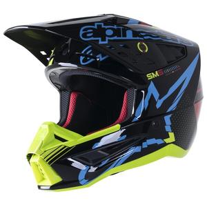 Alpinestars S-M5 Action motokrossz bukósisak fluo sárga-fekete-kék-sötétpiros