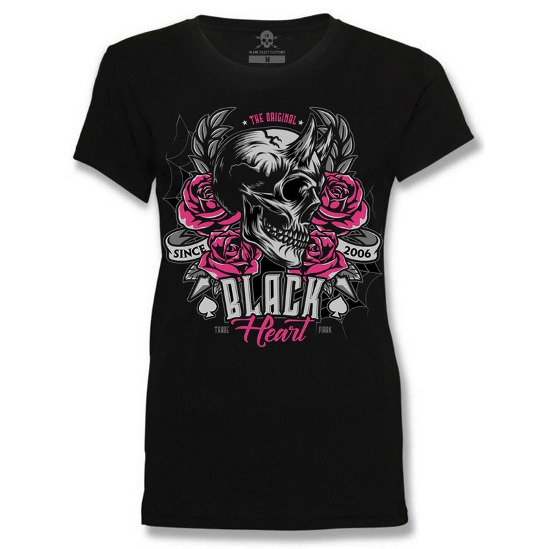 Női póló Black Heart Devil Rose