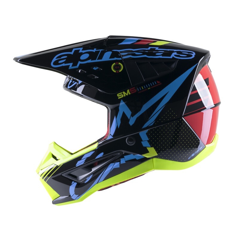 Alpinestars S-M5 Action motokrossz bukósisak fluo sárga-fekete-kék-sötétpiros