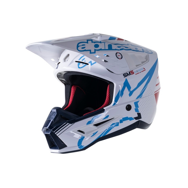 Alpinestars S-M5 Action motokrossz bukósisak fehér-kék-fekete-sötétpiros