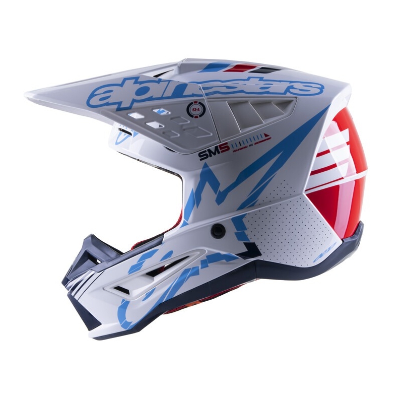 Alpinestars S-M5 Action motokrossz bukósisak fehér-kék-fekete-sötétpiros