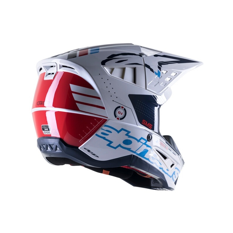 Alpinestars S-M5 Action motokrossz bukósisak fehér-kék-fekete-sötétpiros