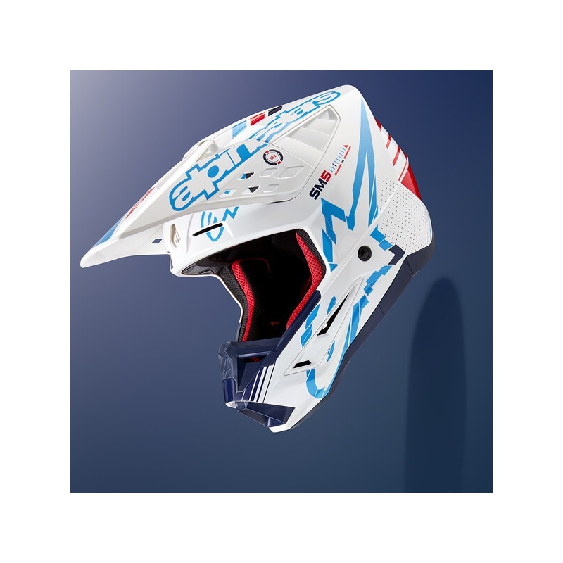 Alpinestars S-M5 Action motokrossz bukósisak fehér-kék-fekete-sötétpiros
