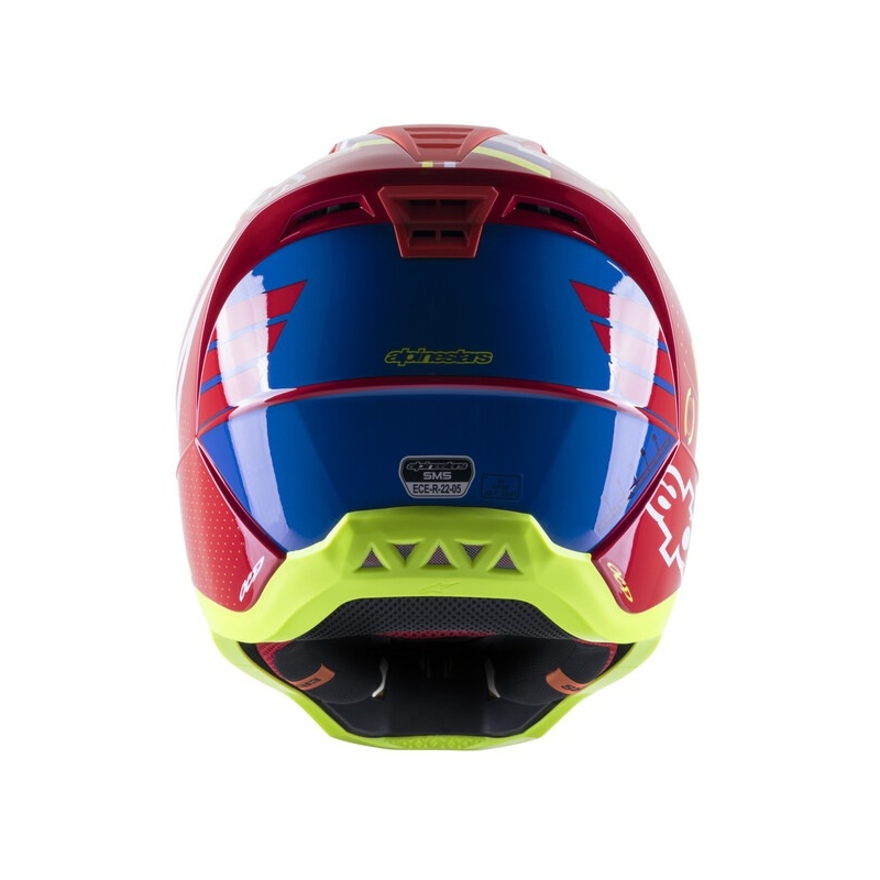 Alpinestars S-M5 Action motokrossz bukósisak piros-fluo sárga-fehér-kék