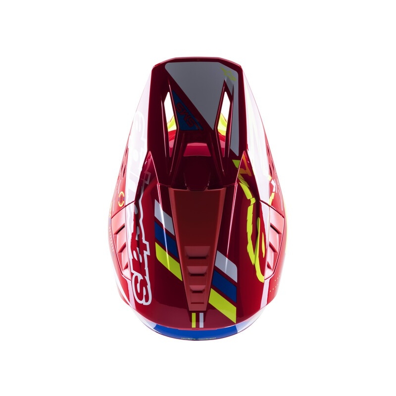 Alpinestars S-M5 Action motokrossz bukósisak piros-fluo sárga-fehér-kék