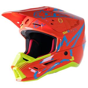 Alpinestars S-M5 Action motokrossz bukósisak narancssárga-fluo sárga-világoskék