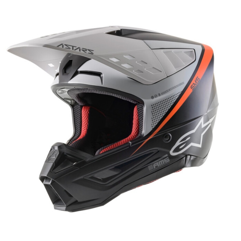 Alpinestars S-M5 Rayon motokrossz bukósisak fekete-fehér-fluo narancssárga matt