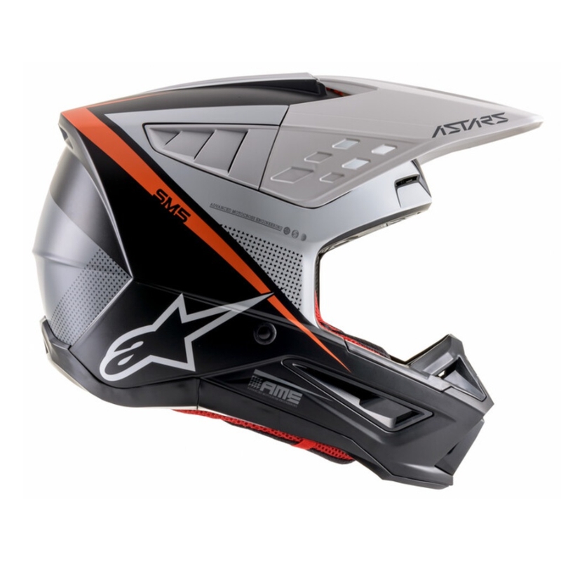 Alpinestars S-M5 Rayon motokrossz bukósisak fekete-fehér-fluo narancssárga matt