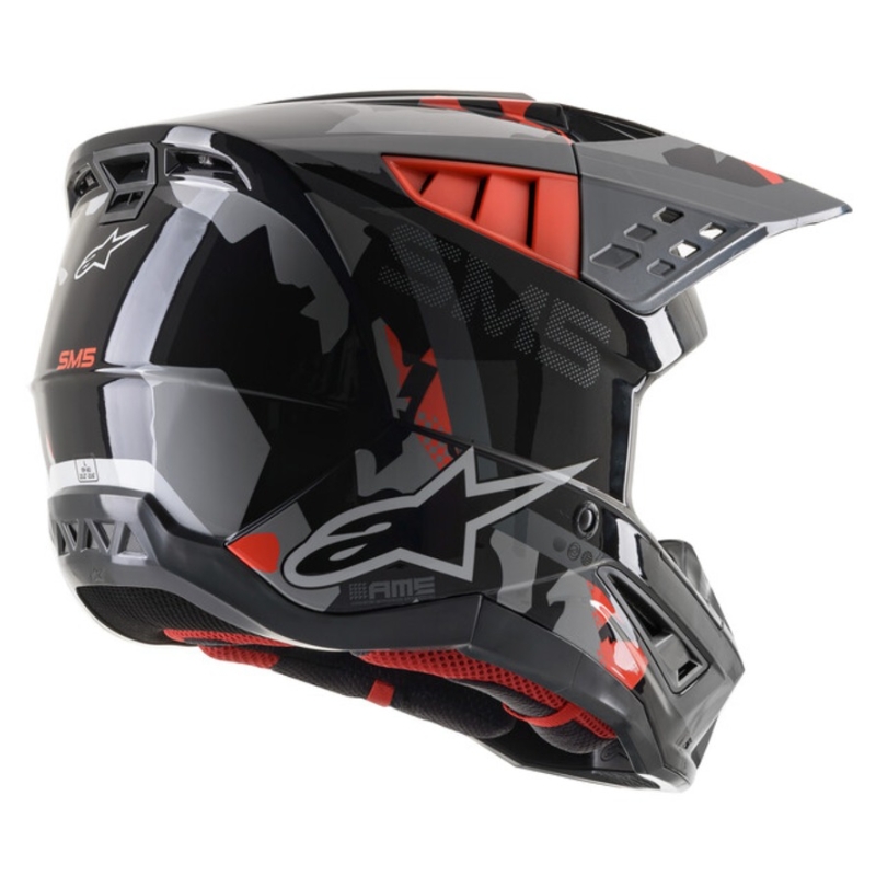 Alpinestars S-M5 Rover motokrossz sisak antracit-fluo piros-szürke terepmintás