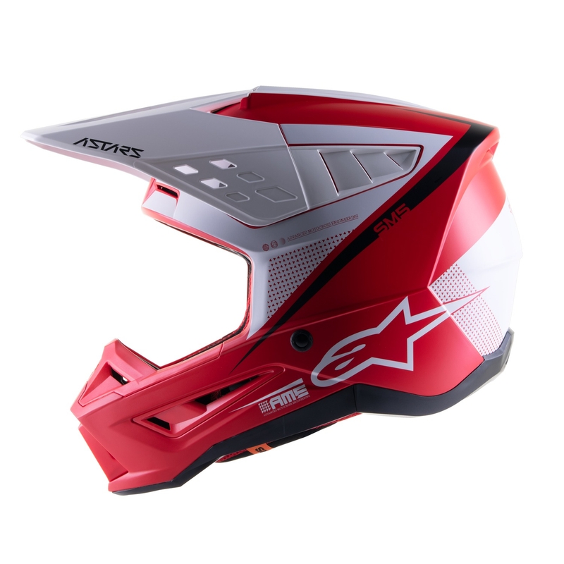 Alpinestars S-M5 Rayon motocross bukósisak matt piros-fehér-fekete