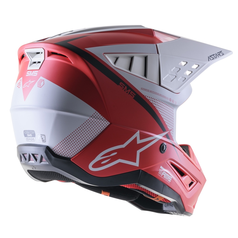 Alpinestars S-M5 Rayon motocross bukósisak matt piros-fehér-fekete