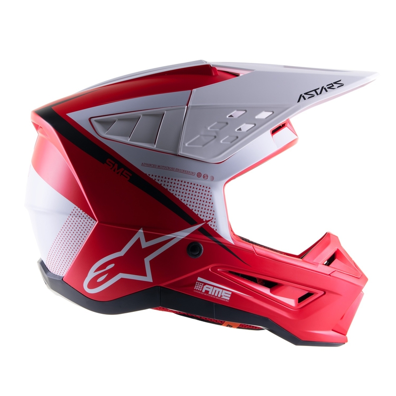 Alpinestars S-M5 Rayon motocross bukósisak matt piros-fehér-fekete