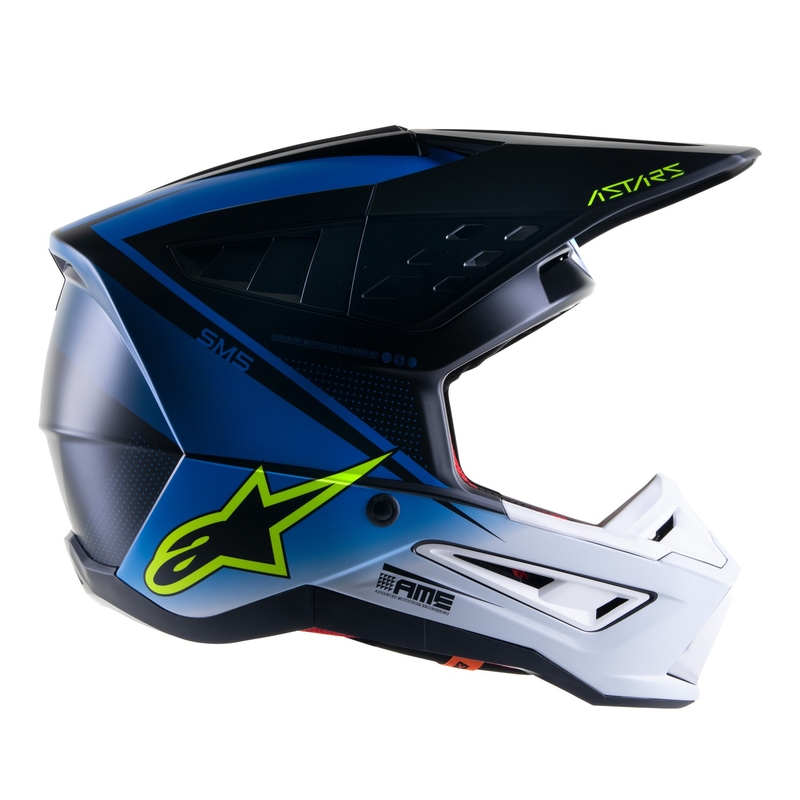 Motokrosová helma Alpinestars S-M5 Rayon modro-fluo žluto-bílo-černá matná