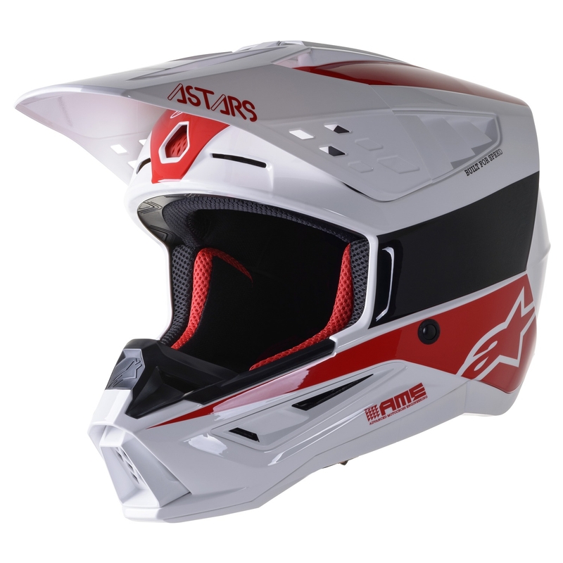 Alpinestars S-M5 Bond motokrossz bukósisak fényes fehér-piros