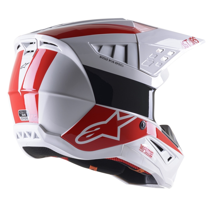 Alpinestars S-M5 Bond motokrossz bukósisak fényes fehér-piros