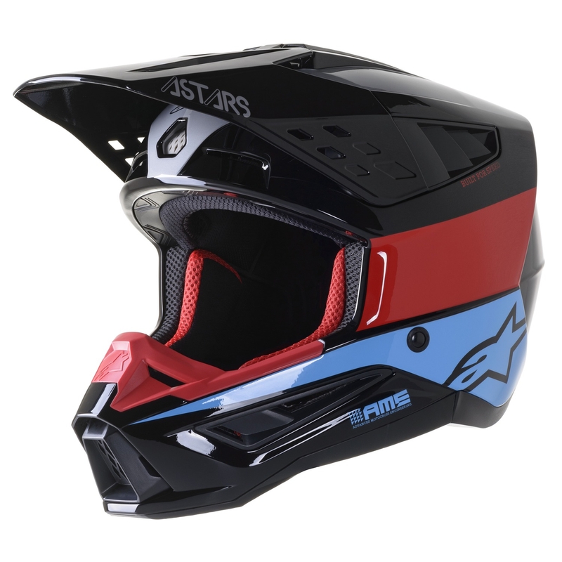 Alpinestars S-M5 Bond Motocross bukósisak fényes fekete-piros-szürke