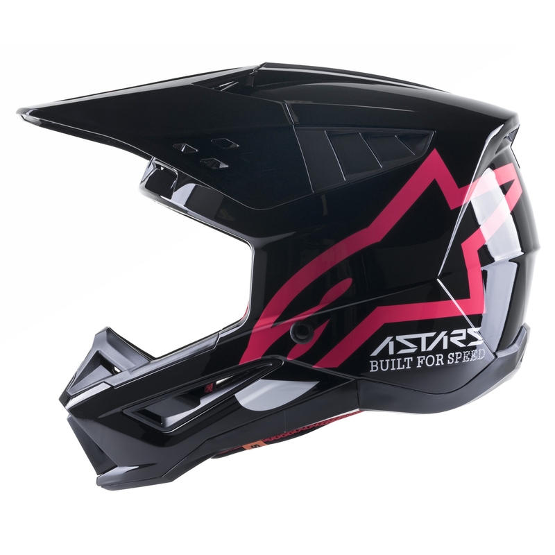 Alpinestars S-M5 Compass motokrossz bukósisak fekete-rózsaszín