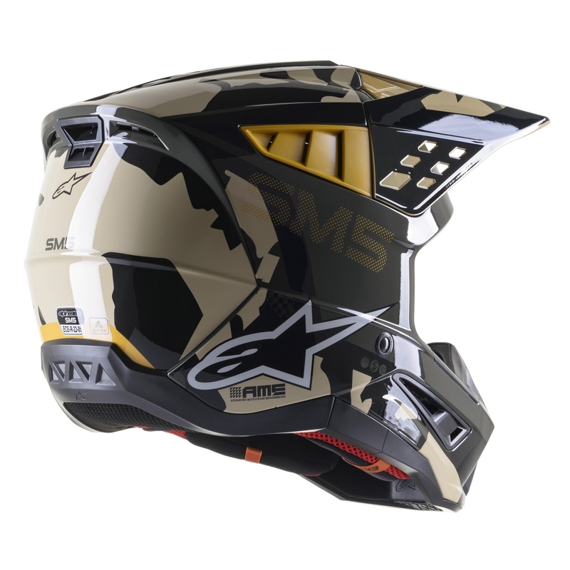 Alpinestars S-M5 Rover fényes motokrossz sisak homokos-mandarin