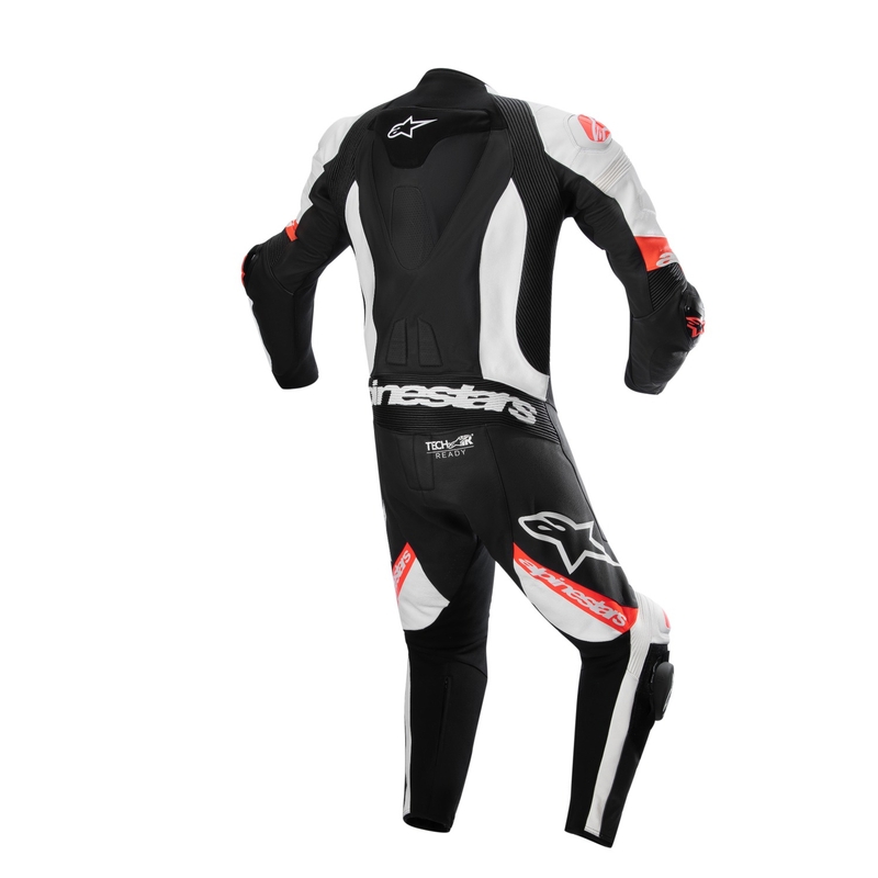 Alpinestars Missile 2 Ward motoros bőrkombi fekete-fehér-fluo piros