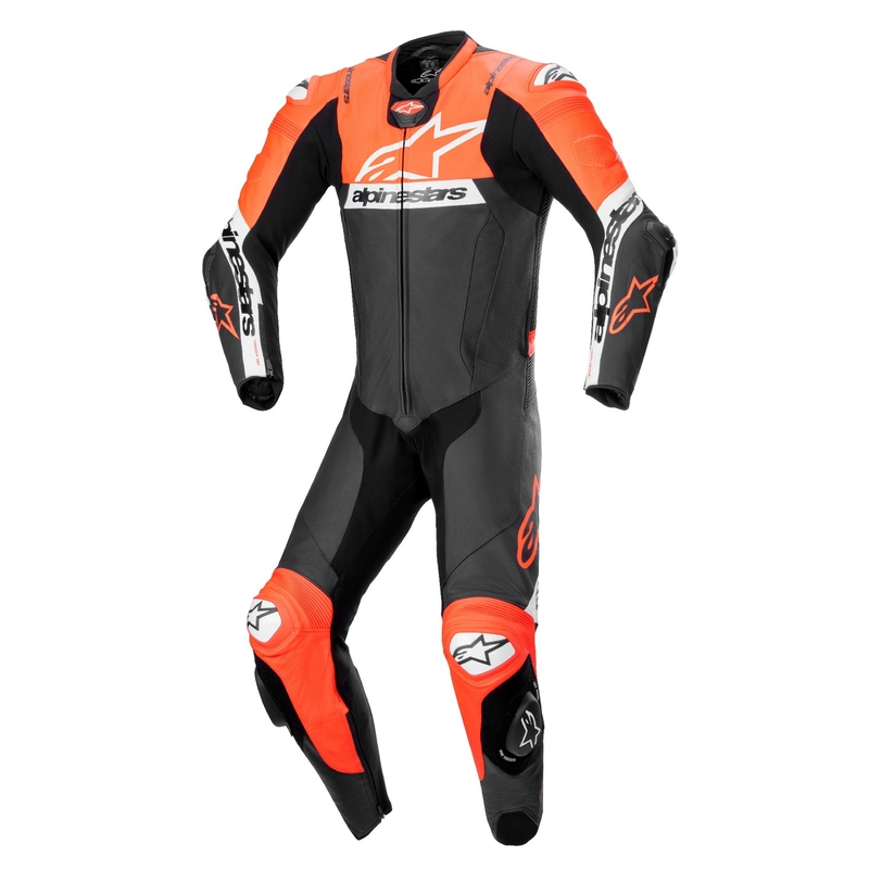 Alpinestars Missile 2 Ward motoros bőrkombi fekete-fluo piros-fehér