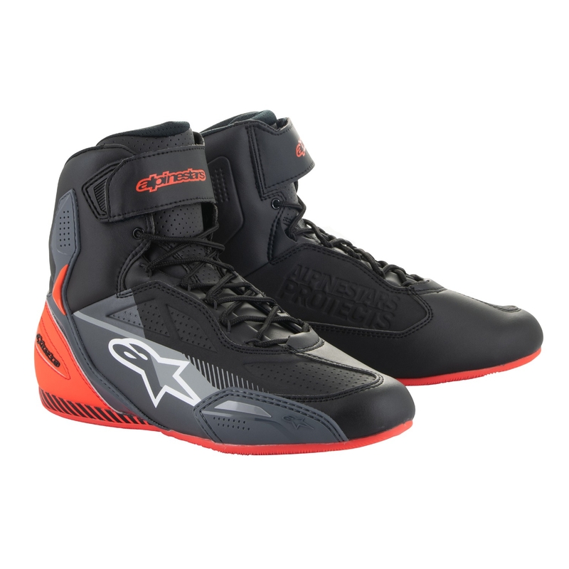 Alpinestars Faster-3 motoros csizma fekete-szürke-fluo piros