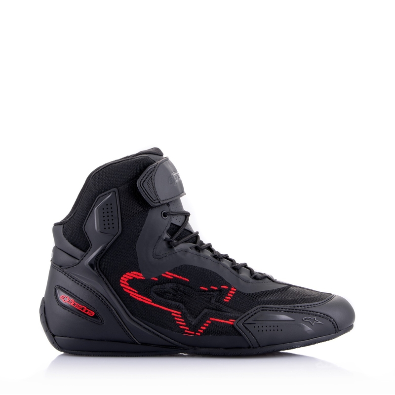 Alpinestars Faster-3 Rideknit motoros csizma fekete-sötétszürke-piros