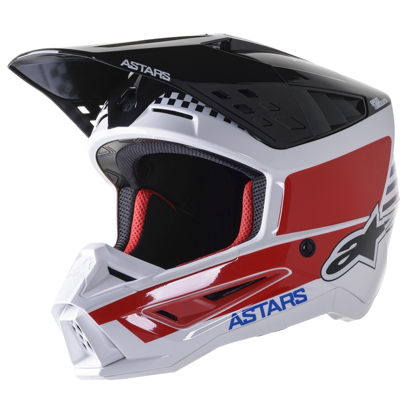 Alpinestars S-M5 Speed motokrossz bukósisak fehér-sötétkék-piros fényes