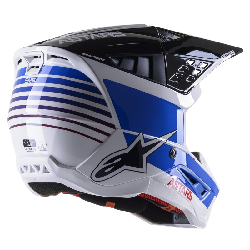 Alpinestars S-M5 Speed motokrossz bukósisak fehér-sötétkék-piros fényes