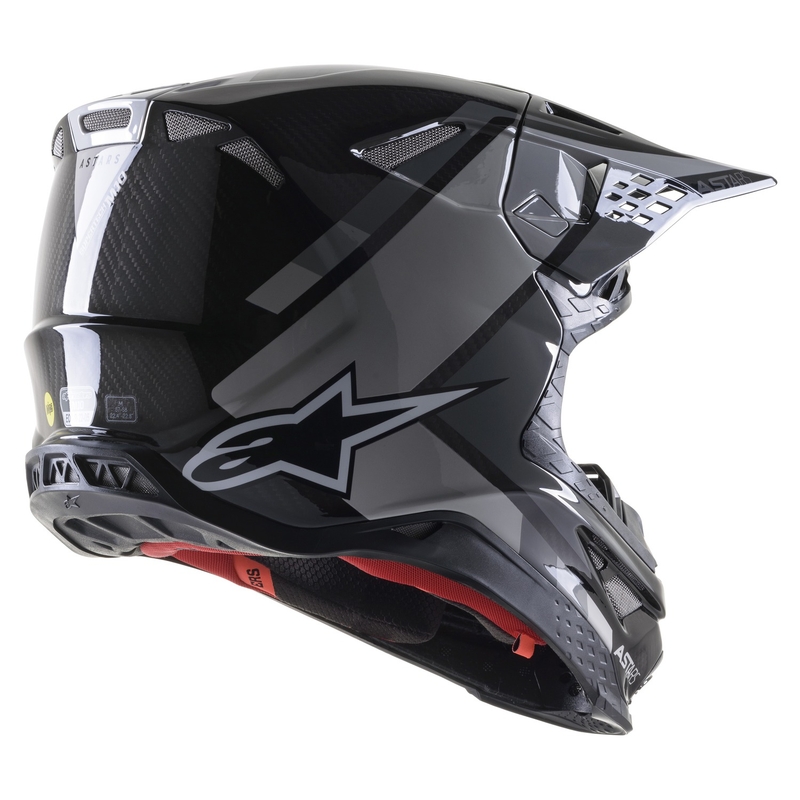 Alpinestars S-M10 Carbon Meta2 motokrossz bukósisak fekete-szürke fényes