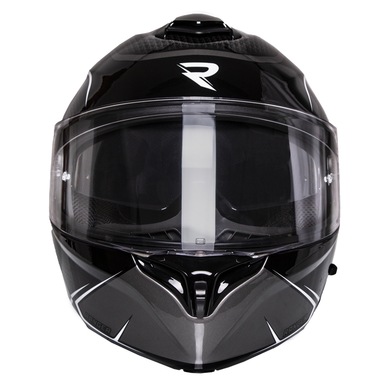 Street Racer Ranger flip-up bukósisak fekete-fehér - II. minőség
