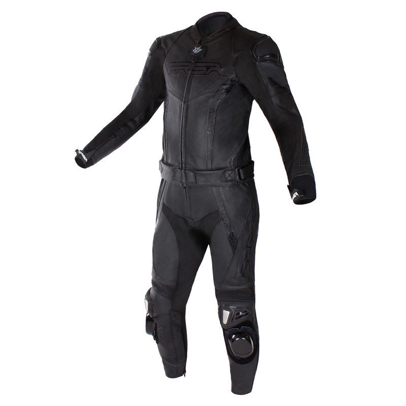 RSA Imola 2 kétrészes motoros bőrkombi fekete - II. minőség