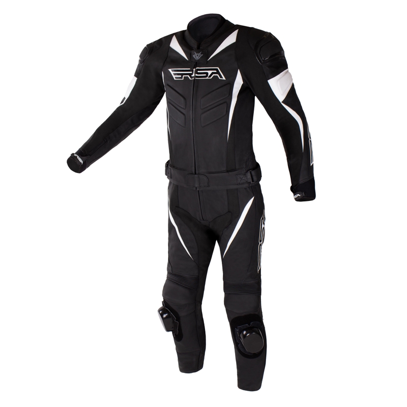 RSA GPX 2 kétrészes motoros bőrkombi fekete-fehér - II. minőség